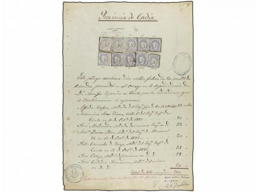 ✉ ESPAÑA. Ed. 107F. 1872. 50 milésimas azul. FALSOS POSTALES
