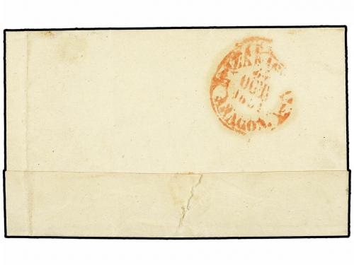 ✉ ESPAÑA. Ed. 6. 1851. HIJAR a ZARAGOZA. 6 cuartos negro, ma