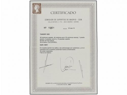 * COLONIAS ESPAÑOLAS: TANGER. Ed. 56/61. 30, 40, 50 cts., 1,