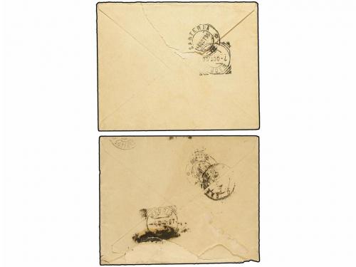 ✉ CUBA. 1896-1899. CUATRO cartas dirigidas a ESPAÑA con marc