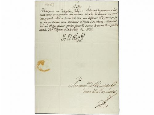 ✉ ESPAÑA: PREFILATELIA. 1782 (14 Julio). SAN ILDEFONSO. Cart