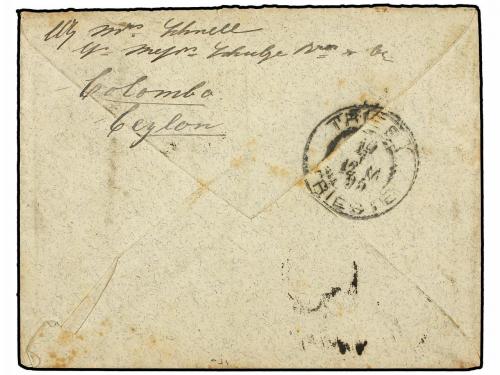 ✉ CEILAN. 1895. COLOMBO to AUSTRIA. 3 cts., 4 cts. (3) with 