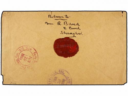 ✉ CHINA. 1903. SHANG-HAI to USA. Envelope with french stamps