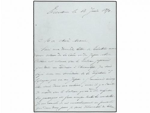 ✉ CHINA. 1890. TIENTSIN to FRANCE. Envelope with full conten
