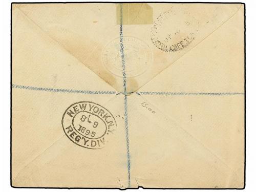 ✉ BECHUANALAND. 1895. VRYBURG to USA. 1 p. (2), 2 p., 3 p. a