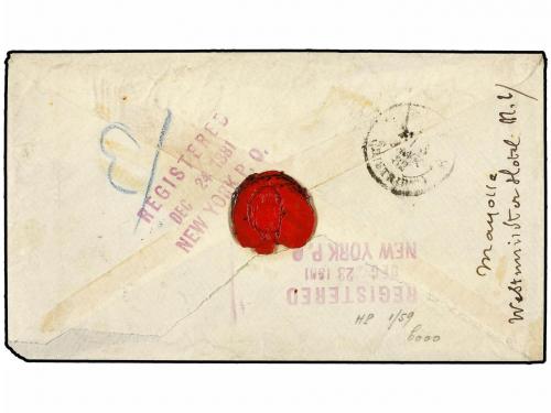 ✉ ESTADOS UNIDOS. 1882. NEW YORK to PARÍS. 2 cts. orange, 3 