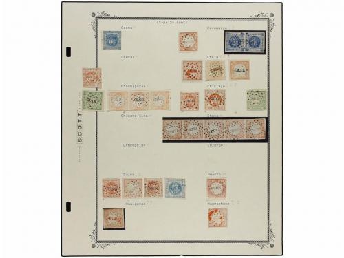° PERU. 1858-1866. Colección formada por 531 sellos con dive