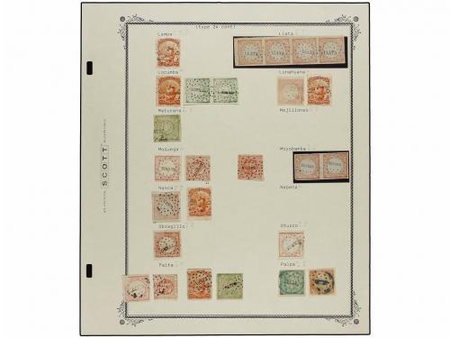 ° PERU. 1858-1866. Colección formada por 531 sellos con dive