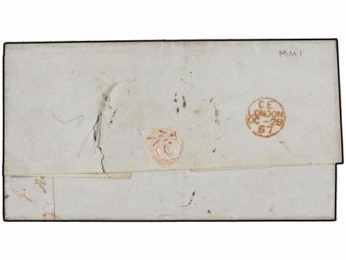 ✉ MALAYA. 1857 (25 August). PENNANG to LONDON. With BEARING 