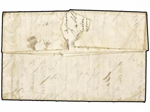 ✉ MEXICO. 1821 (13 Marzo). VERACRUZ a ESPAÑA. Marca lineal V