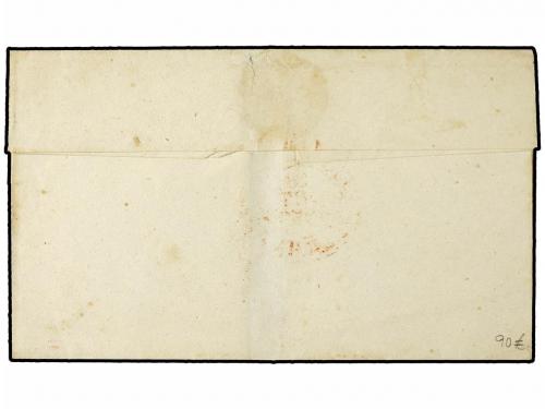 ✉ ESPAÑA. Ed. 1A. 1850. 6 cuartos negro, mat. ARAÑA y fechad