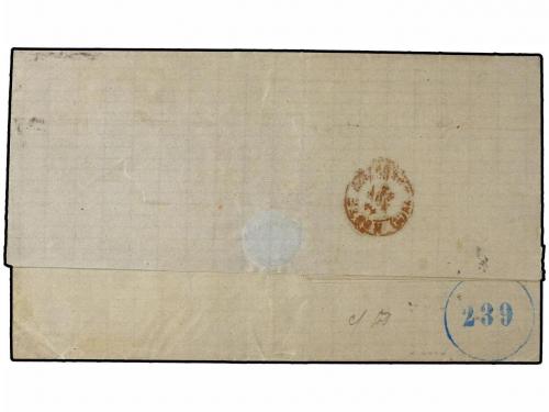 ✉ ESPAÑA. Ed. 92 (2). 1867. SANTANDER a CARUPANO (Venezuela)