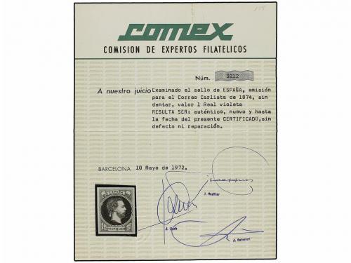 (*) ESPAÑA. Ed. 158. 1 real violeta. MAGNÍFICO EJEMPLAR. Cer