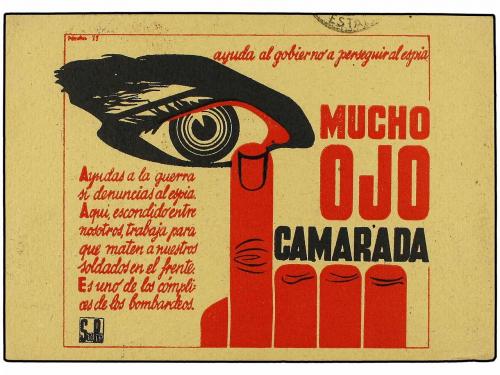 ✉ ESPAÑA GUERRA CIVIL. 1938. Tarjeta Postal ilustrada por RE