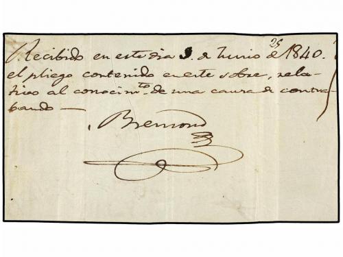 ✉ ESPAÑA: PREFILATELIA. 1840. LAS PALMAS a TENERIFE. Frente 