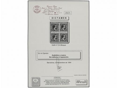 **/* ESPAÑA. Ed. 213 (8), 214, 215. 2 cts. verde (8), 2 cts.