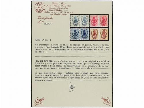 ** ESPAÑA. Ed. 851/54 (2). SERIE COMPLETA en parejas. LUJO. 