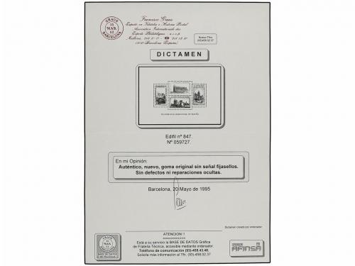 ** ESPAÑA. Ed. 847/48. HB dentada y sin dentar. LUJO. Dictam