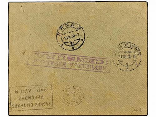 ✉ ESPAÑA. Ed. 773 (4), 774 (2), 679. 1938. BARCELONA a CHECO