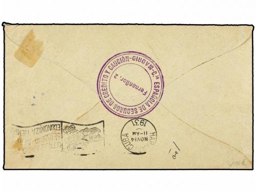 ✉ ESPAÑA. Ed. 594, 610, 611. 1931. MADRID a HABANA (Cuba). 5