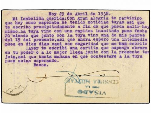 ✉ ESPAÑA GUERRA CIVIL. 1938. Tarjeta Postal edición de las B