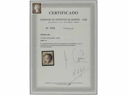 ° ESPAÑA. Ed. 14. 2 reales naranja. Ejemplar de márgenes com