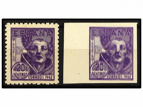 (*) ESPAÑA. Ed. 954ed y eds. 20 cts. lila. DOBLE IMPRESIÓN d