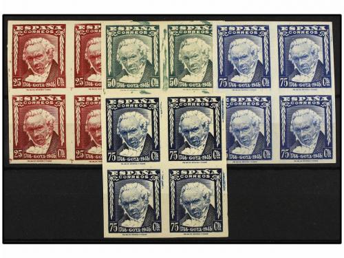 ** ESPAÑA. Ed. 1005/07s+1007as. SERIE COMPLETA en bloques de