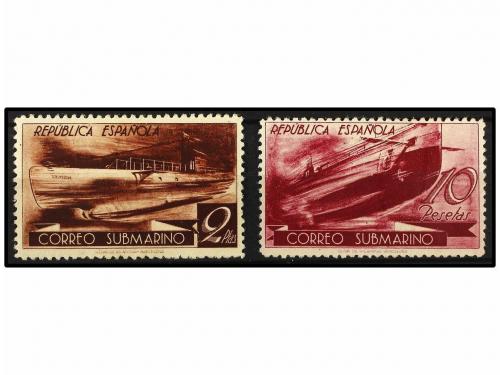 ** ESPAÑA. Ed. 776d, 779d. 2 pts. castaño y 10 pts. malva. D