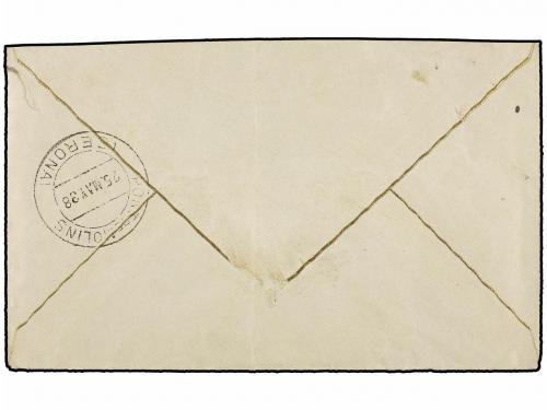 ✉ ESPAÑA. Ed. 737. 1938. 45 cts. rojo. Mat. de cartería LAS 