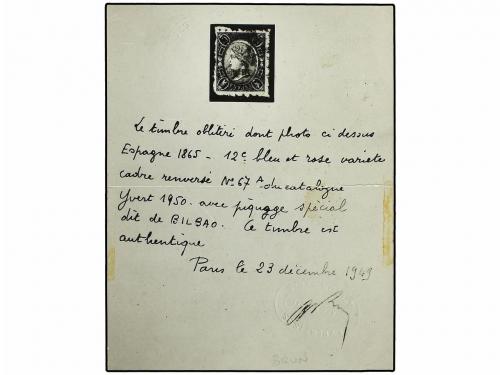 ° Δ ESPAÑA. Ed. 70d, 70dei. 12 cuartos azul y rosa. PERFORAC