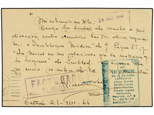 ✉ COLONIAS ESPAÑOLAS: MARRUECOS. Ed. Ent. 78. 1944. TETUAN a