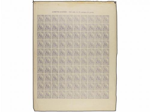 LOTES y COLECCIONES. ESPAÑA. 10 cts. de 1874 FALSO POSTAL. 3
