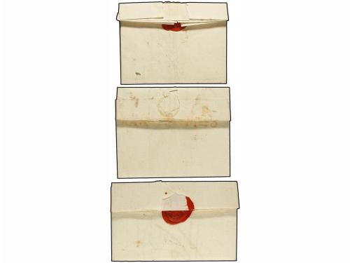 ✉ ESPAÑA: PREFILATELIA. 1821-25. 3 cartas circuladas desde e