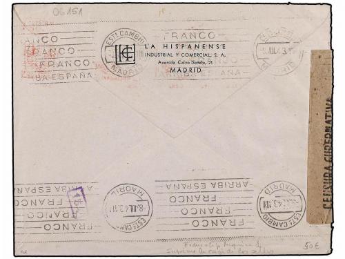✉ ESPAÑA. 1943. MADRID a ALEMANIA. Franqueo mecánico de 75 c