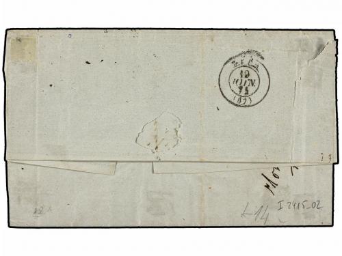 ✉ FRANCIA. 1874. CANDIA a SIRIA. Circulada con sello de Aust