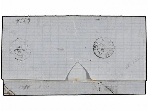 ✉ URUGUAY. 1871. MONTEVIDEO a FRANCIA. Circulada con sellos 
