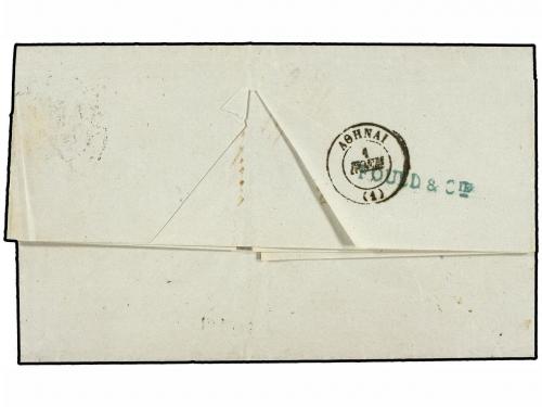 ✉ GRECIA. 1868. PARÍS to ATHENES. Taxed on arrival 90 l. pai