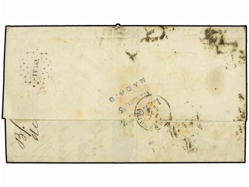✉ ESPAÑA. Ed. 92 (2). 1868. MADRID a AREQUIPA (Perú). 20 cts