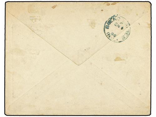 ✉ ESPAÑA. Ed. 217. 1895. SANTANDER a BUENOS AIRES. 10 cts. c