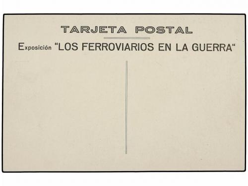 ✉ ESPAÑA GUERRA CIVIL. Tarjeta EXPO. LOS FERROVIARIOS EN LA 
