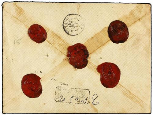✉ ESPAÑA. Ed. 248, 252, 253(2). 1901. BARCELONA a FRANCIA. V