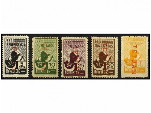 ESPAÑA GUERRA CIVIL. TETUAN. Viñetas de 5, 10, 25, 50 cts. y