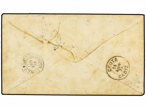 ✉ MARRUECOS. 1874. TETUÁN a PARÍS. Sobre circulado con sello