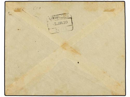 ✉ MARRUECOS. Ed. 67(3). 1920. TETUAN a CEUTA. 1 pta. s. 20 c