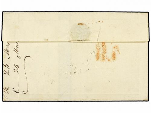 ✉ ESPAÑA: PREFILATELIA. 1849. CABEZA DE BUEY a MADRID. Marca