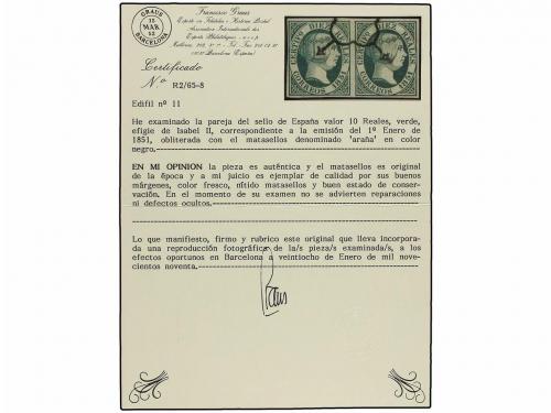 ° ESPAÑA. Ed. 11(2). 10 reales verde. Pareja horizontal. MAG