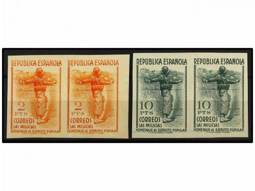 ** ESPAÑA. Ed. 798s, 800s (2). 2 pts. naranja y 10 pts. verd