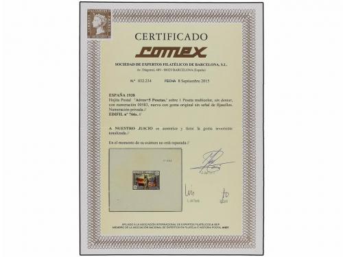 ** ESPAÑA. Ed. 766s. Aéreo + 5 pts. SIN DENTAR. Numeración d