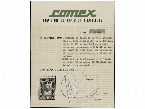 * ESPAÑA. Ed. 782hi. 50 cent. s. 25 cts. carmín. Dent. 14 y 